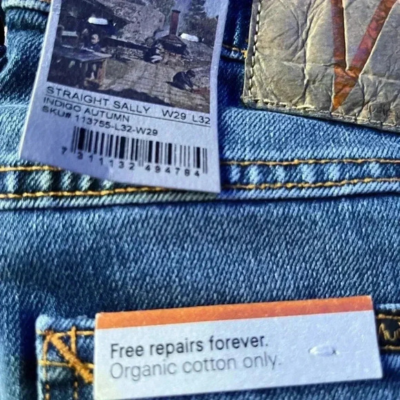 NWT Nudie Jeans Straight Sally Indigo Autumn Straight Leg - Picture 8 of 10